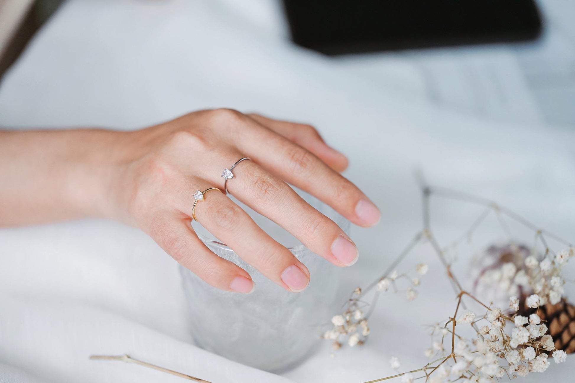 4pcs CZ Pave Gold/ Silver Minimalist Ring, Dainty Ring, Thin Ring, Weeding Ring (#JZ-014)
