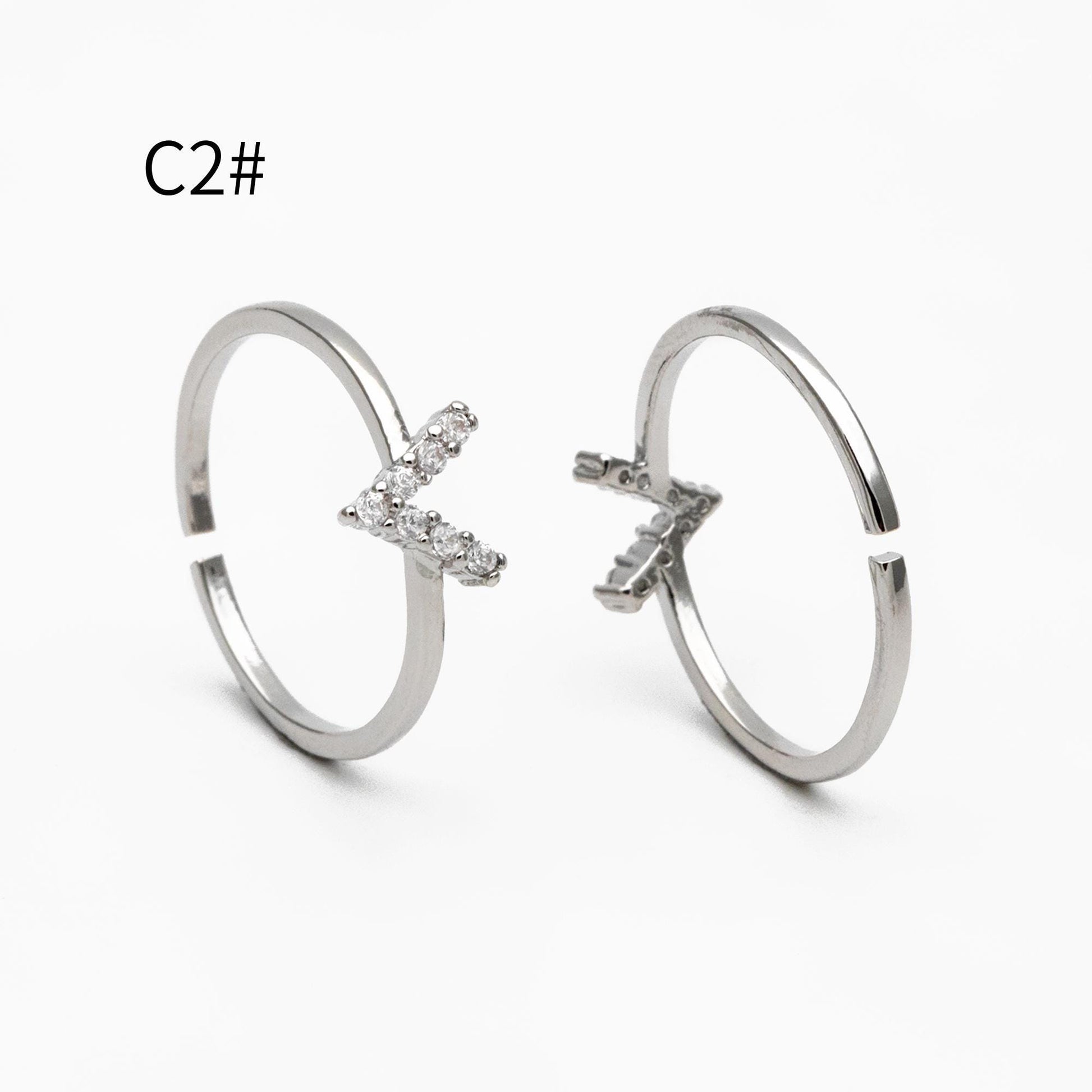 4pcs CZ Pave Gold/ Silver Ring, Dainty Ring, Thin Ring, Everyday Ring (#JZ-021)