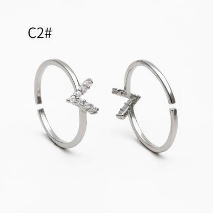 4pcs CZ Pave Gold/ Silver Ring, Dainty Ring, Thin Ring, Everyday Ring (#JZ-021)