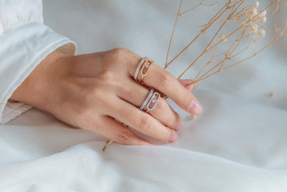 4pcs CZ Pave Gold/ Silver Tone Snake Ring, Evil Eye Ring, Weeding Ring, Fashion Rings, Dainty Rings, Adjustable Ring (#JZ-023)