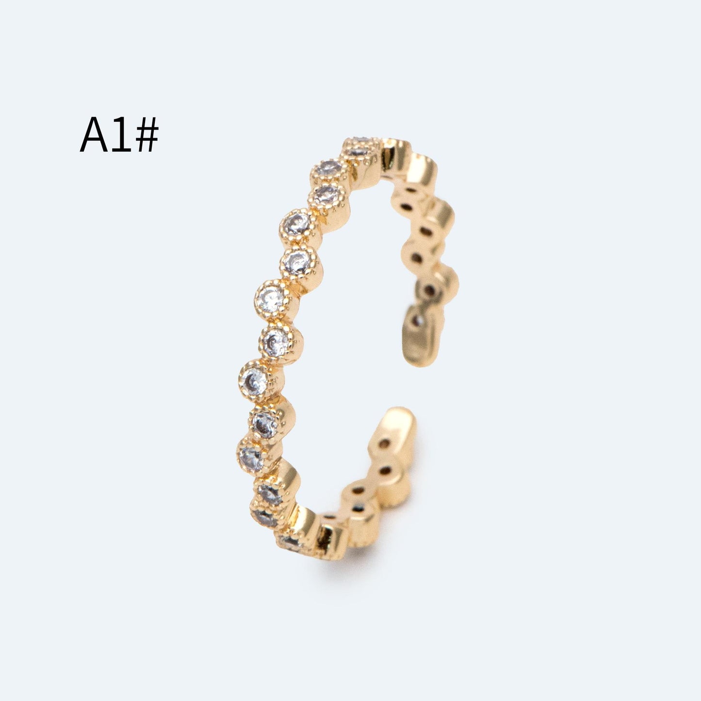 4pcs CZ Pave Gold/ Silver Flower Ring, Modern Style Ring, Fashion Rings, Dainty Rings, Adjustable Ring (#GB-4615)