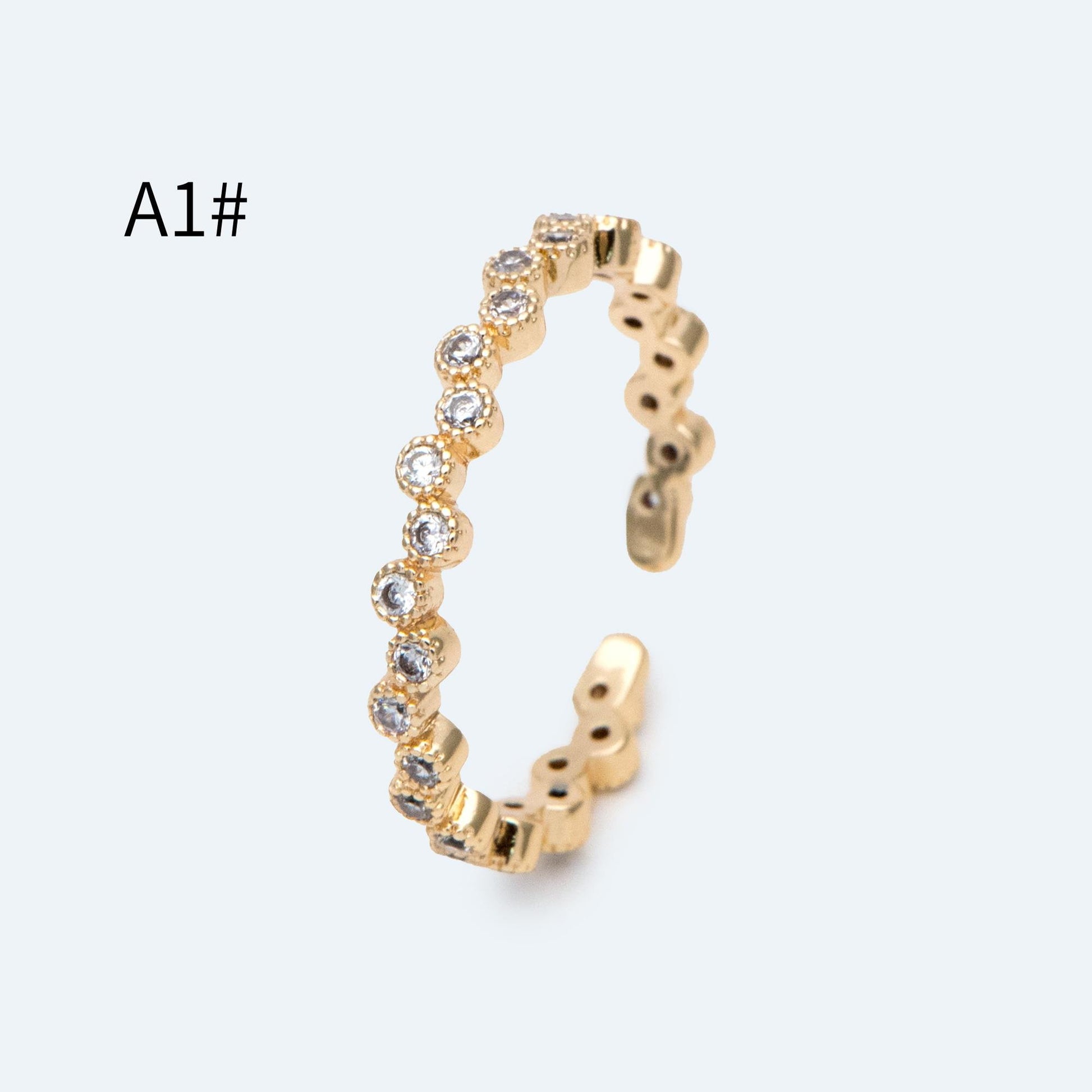 4pcs CZ Pave Gold/ Silver Flower Ring, Modern Style Ring, Fashion Rings, Dainty Rings, Adjustable Ring (#GB-4615)