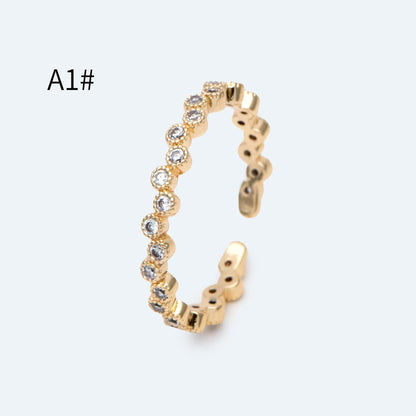 4pcs CZ Pave Gold/ Silver Flower Ring, Modern Style Ring, Fashion Rings, Dainty Rings, Adjustable Ring (#GB-4615)