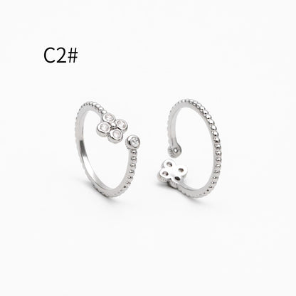 4pcs CZ Pave Gold/ Silver Minimalist Ring, Modern Style Ring, Fashion Rings, Dainty Rings, Adjustable Ring (#JZ-028)