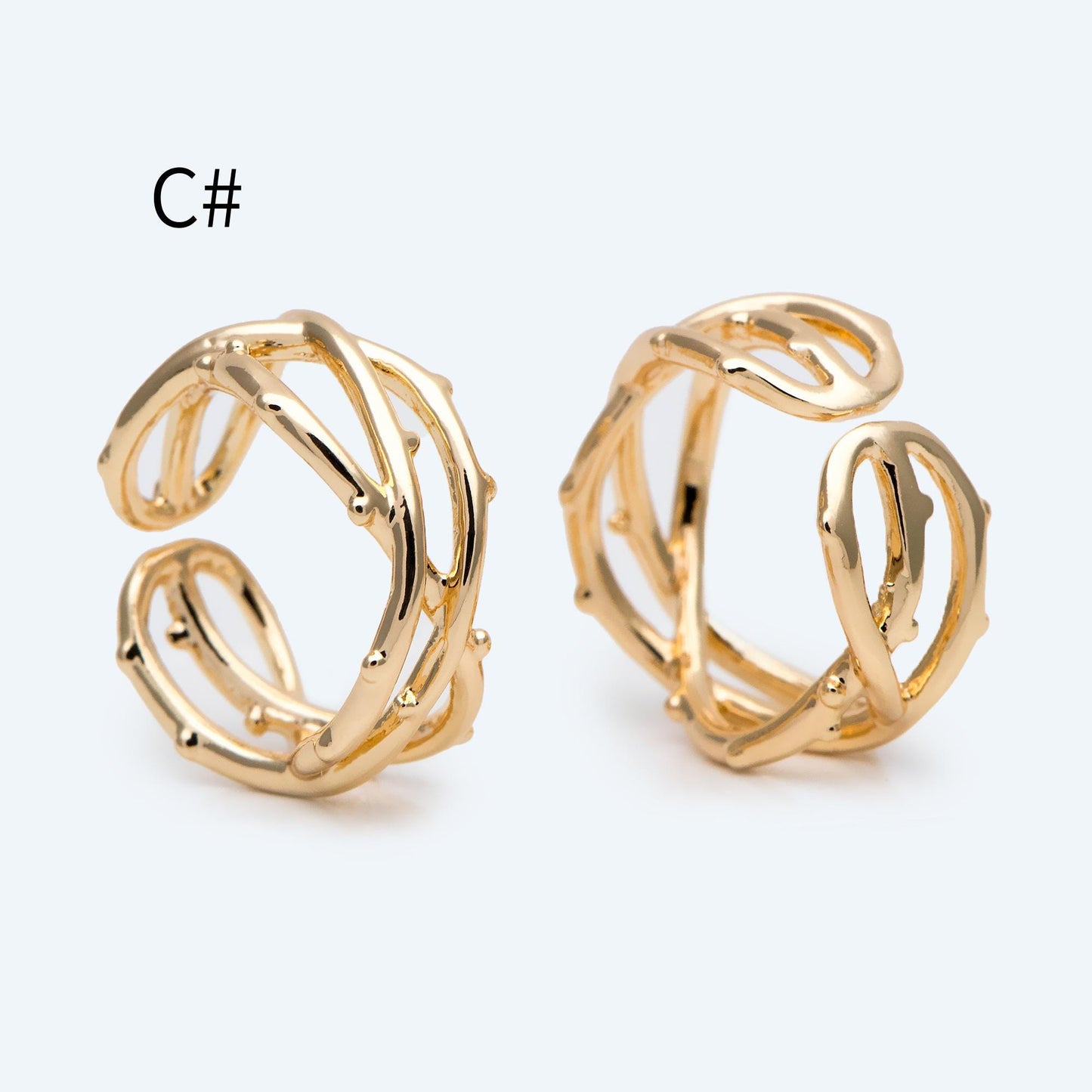 4pcs Gold Triple Band Ring, Everyday Ring, Modern Style Ring, Fashion Rings, Minimalist Ring (#GB-3629)