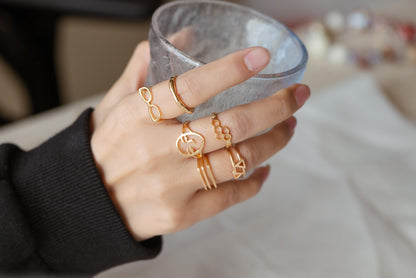 4pcs Gold/ Silver Ring, Everyday Ring, Fashion Rings, Dainty Rings, Adjustable Ring (#JZ-020)