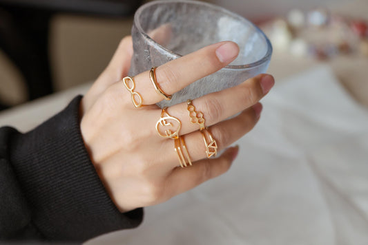 4pcs Gold/ Silver Ring, Everyday Ring, Fashion Rings, Dainty Rings, Adjustable Ring (#JZ-020)