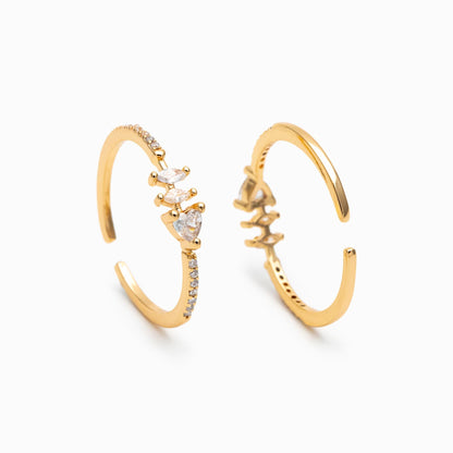 4pcs CZ Pave Gold/ Silver Heart Ring, Dainty Rings, Adjustable Ring, Statement Ring (#JZ-004)