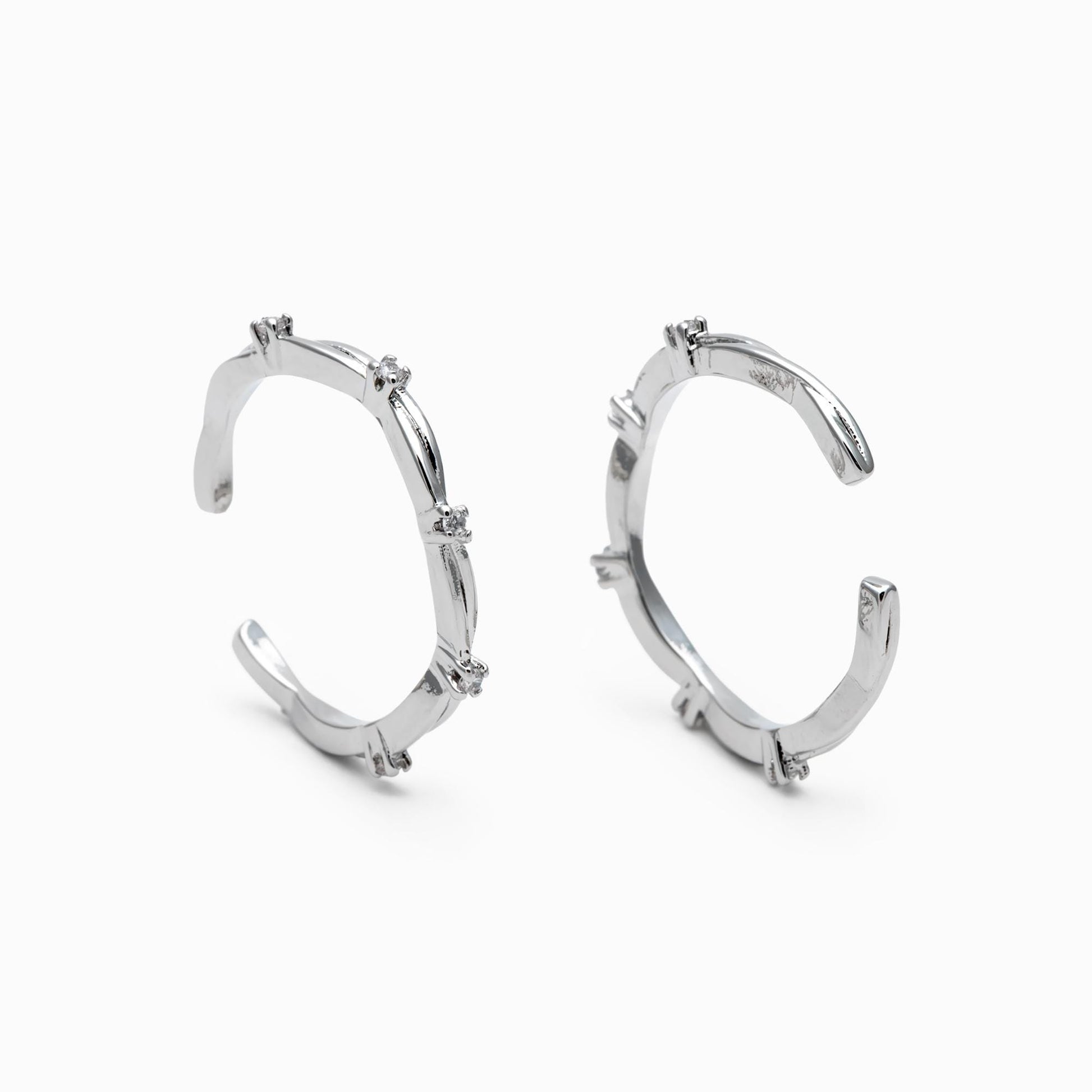 4pcs CZ Pave Finger Ring, Gold/ Rhodium plated Brass, Gift for Her, Stackable Ring, Minimalist Ring(#JZ-006)