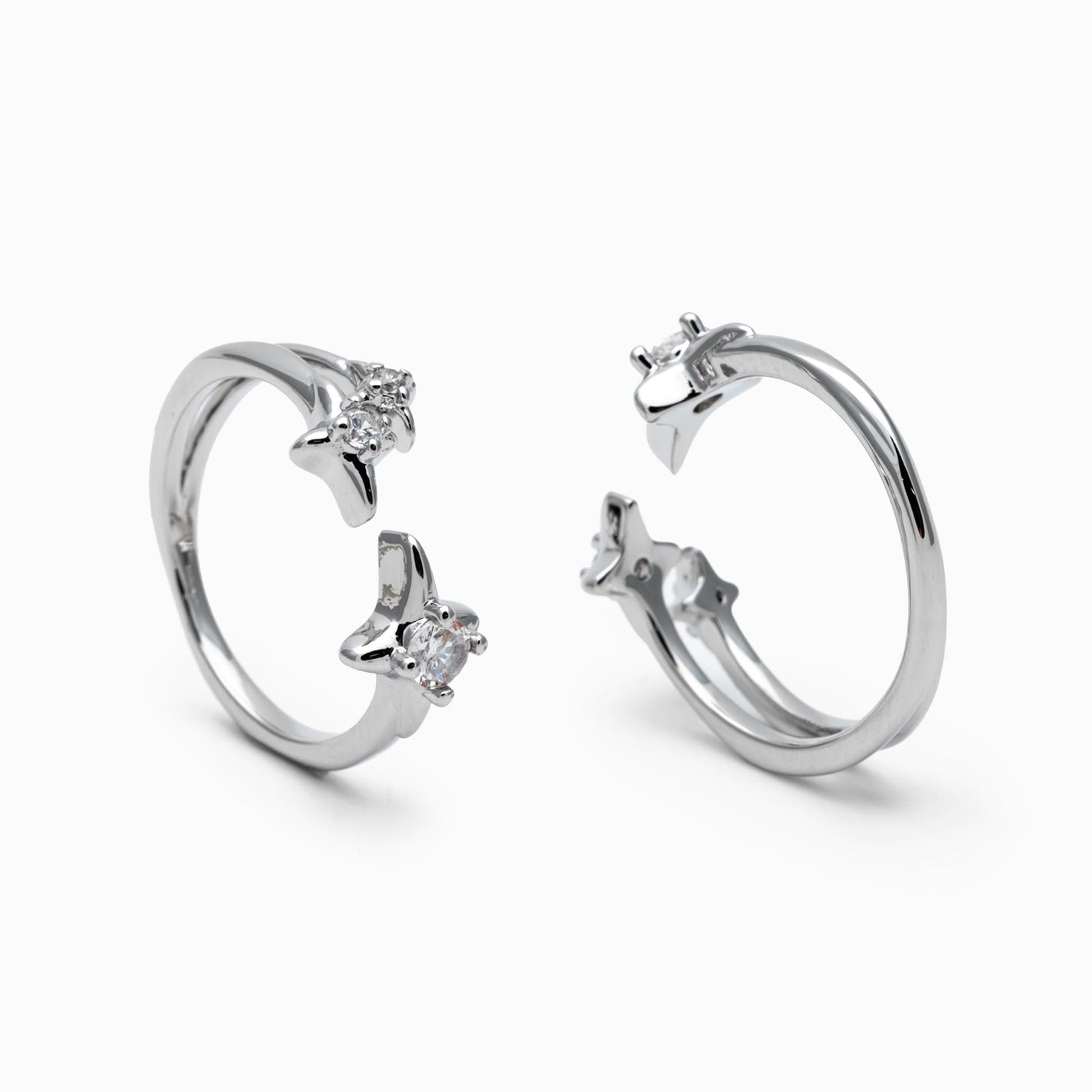 4pcs CZ Pave Gold/ Silver North Star Ring, Dainty Rings, Adjustable Ring, Statement Ring (JZ-007)