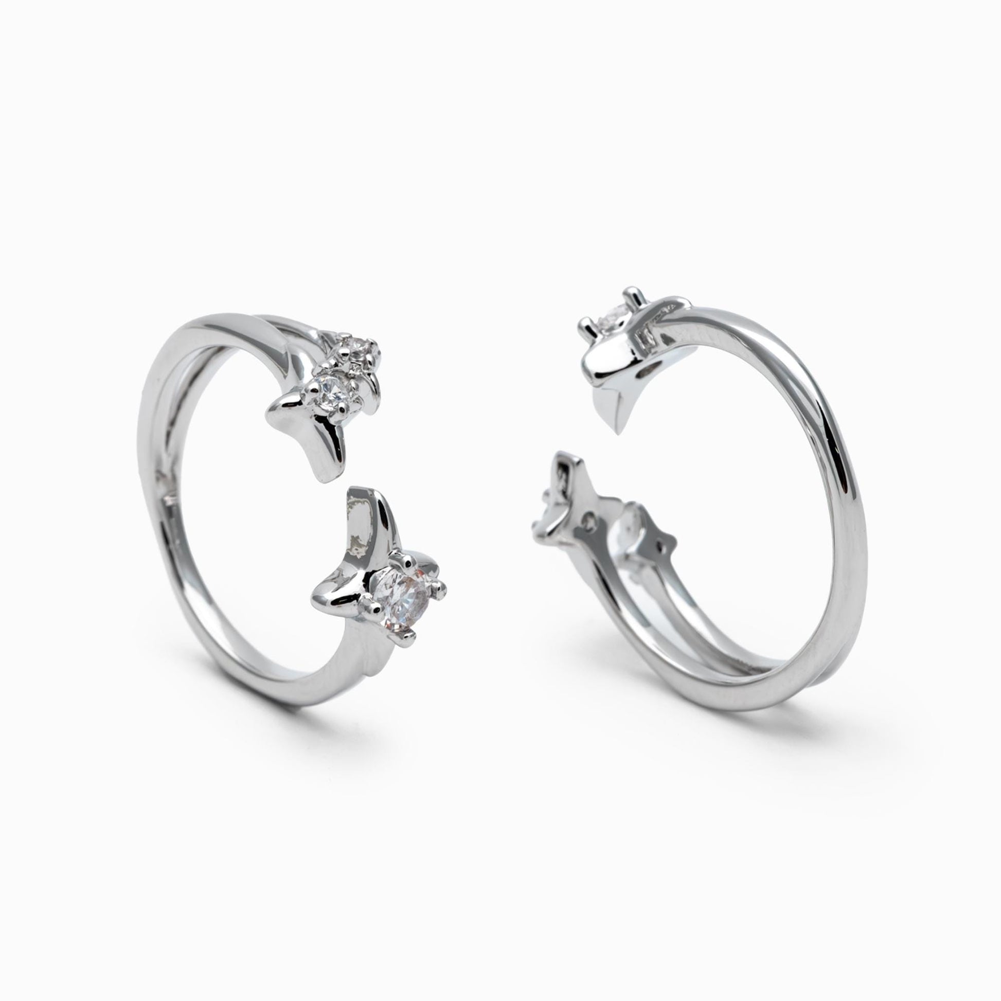 4pcs CZ Pave Gold/ Silver North Star Ring, Dainty Rings, Adjustable Ring, Statement Ring (JZ-007)