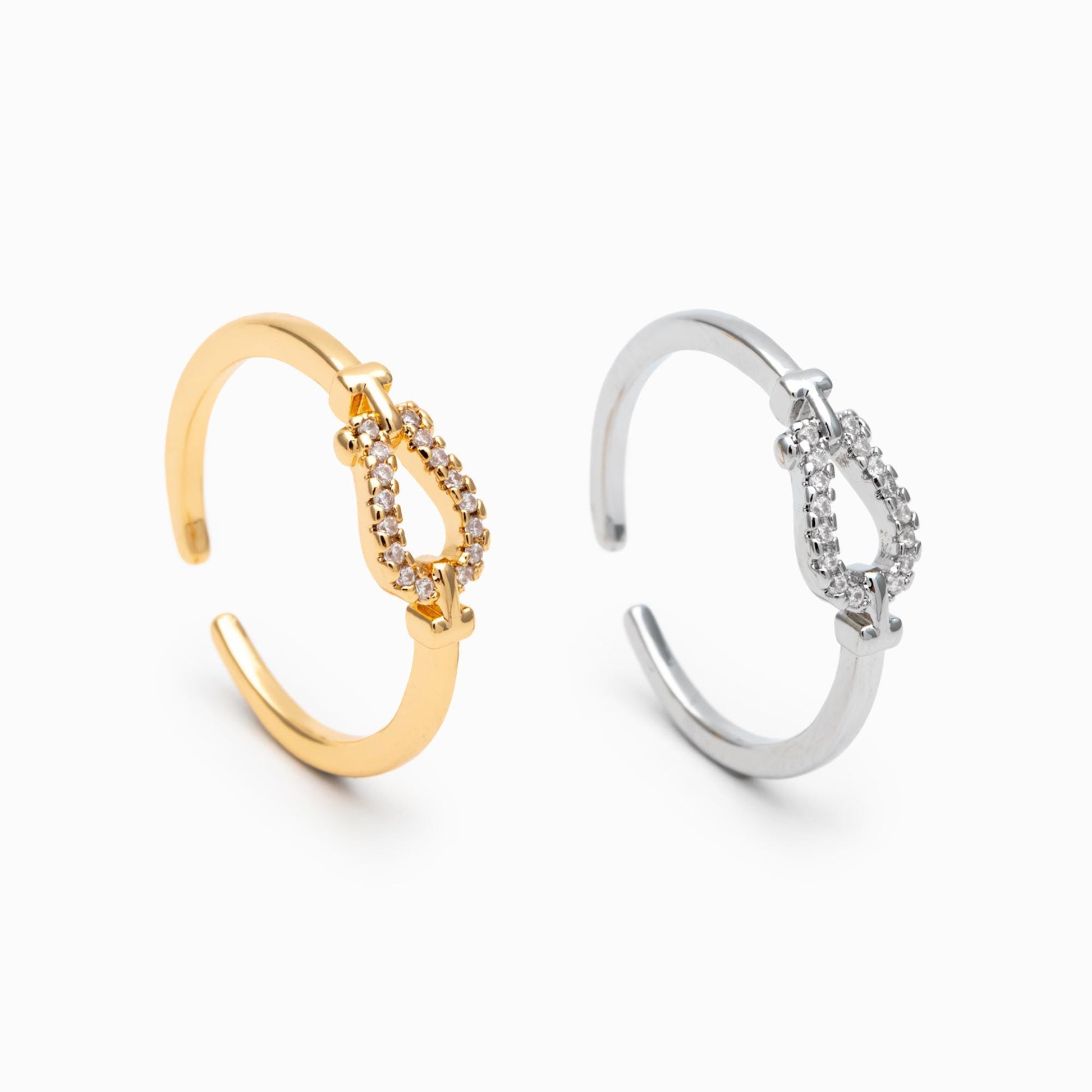 4pcs CZ Pave Finger Ring, Gold/ Rhodium plated Brass, Gift for Her, Dainty Ring, Minimalist Ring (#JZ-011)