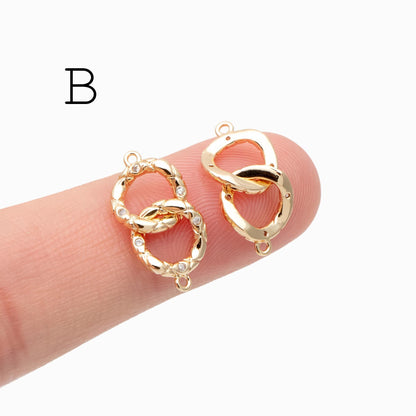 4pcs Gold Chain Connector Links, Bracelet Connector, Earring Findings, Jewelry Making, Diy Material, Jewelry Supplies (GB-2197)