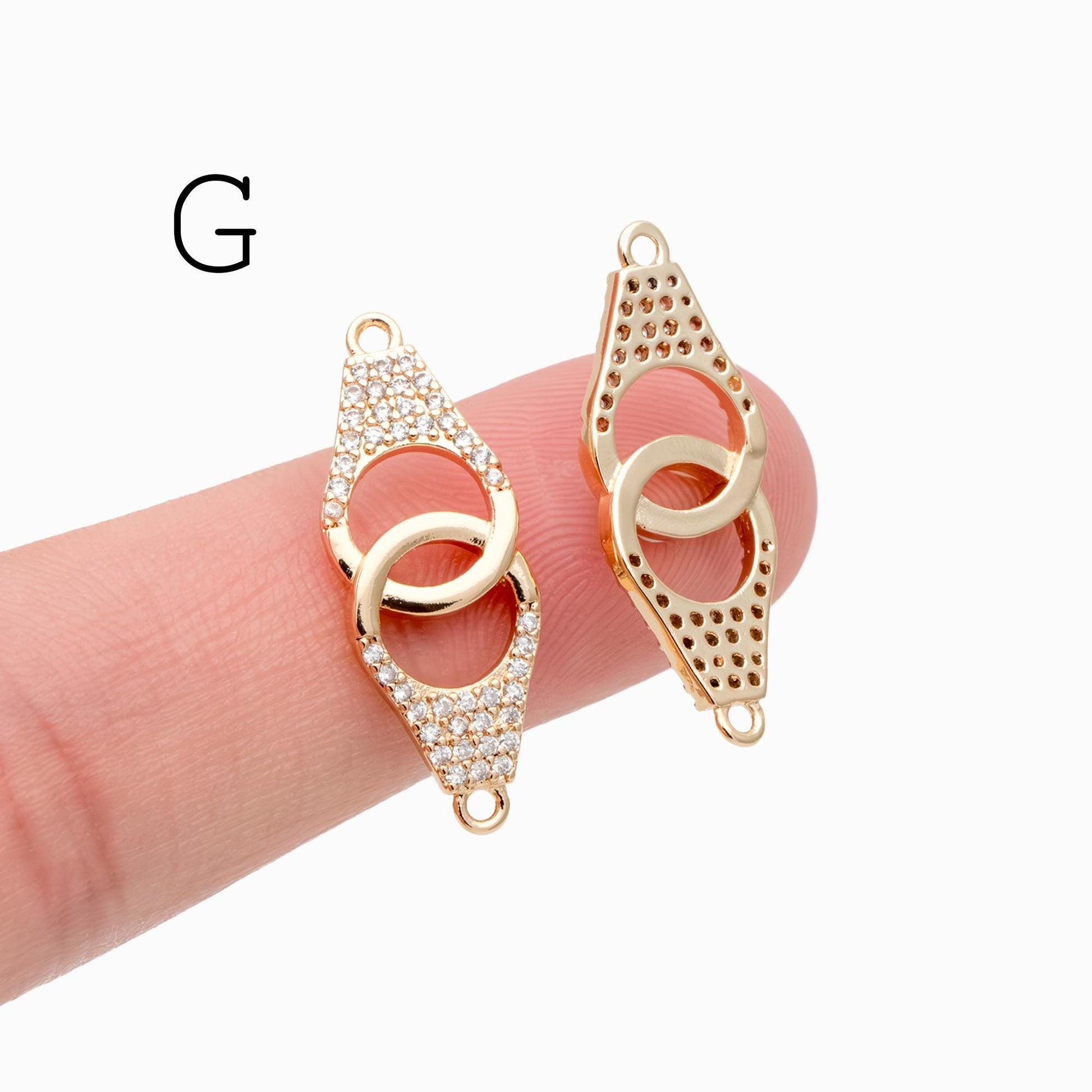 4pcs Gold Chain Connector Links, Bracelet Connector, Earring Findings, Jewelry Making, Diy Material, Jewelry Supplies (GB-2197)