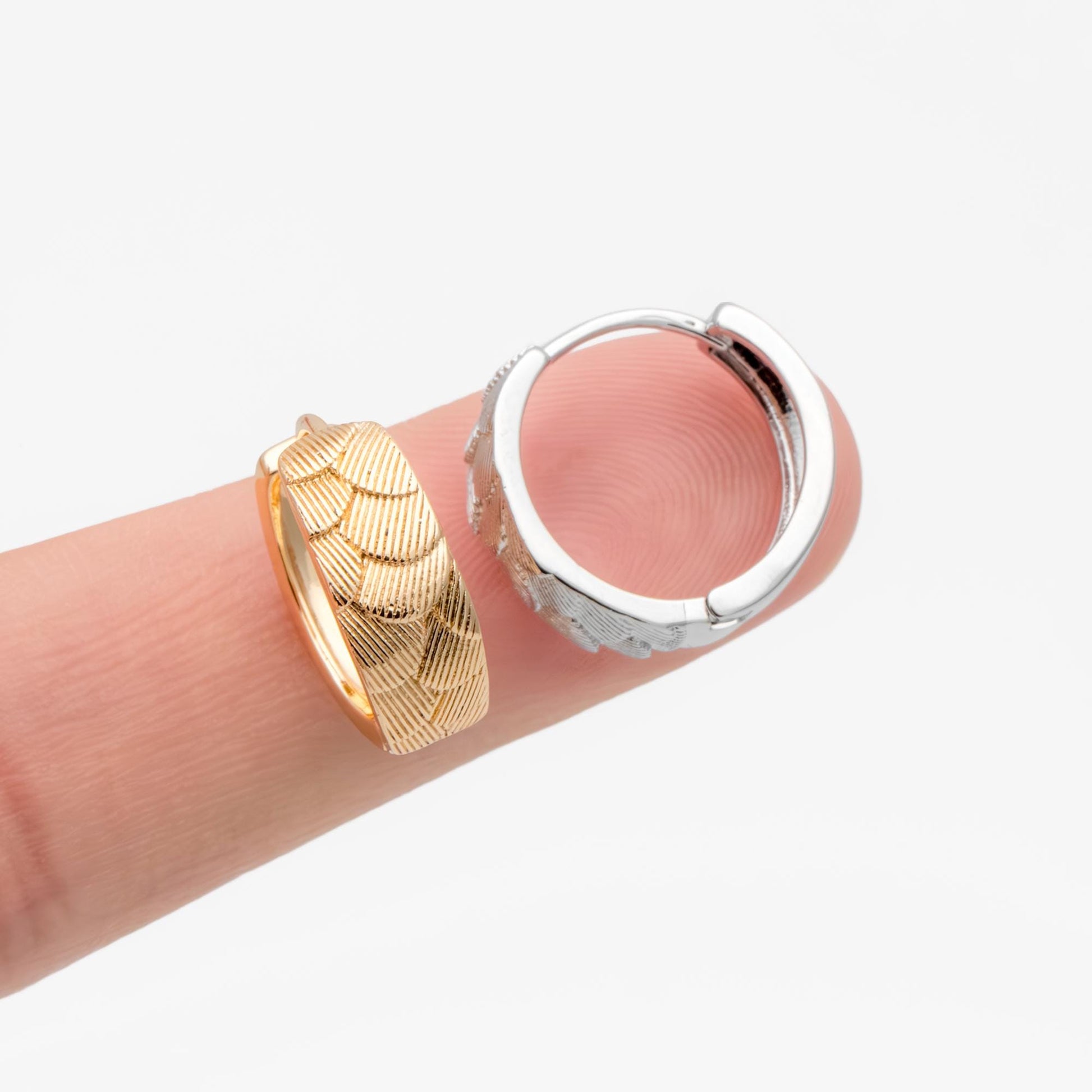 4pcs Gold/ Silver Hoop Earrings, 16mm, 18K Real Gold/ Rhodium plated Brass, Dainty Huggie Earrings, Minimalist Earrings (GB-4756)