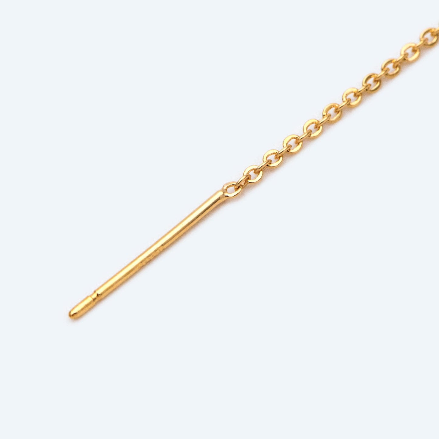 10pcs Gold Threader Earrings, 1.1mm Cable Chain Earwire Thread, Earring Supply Findings Wholesale, Totally 85mm Long (GB-2020)