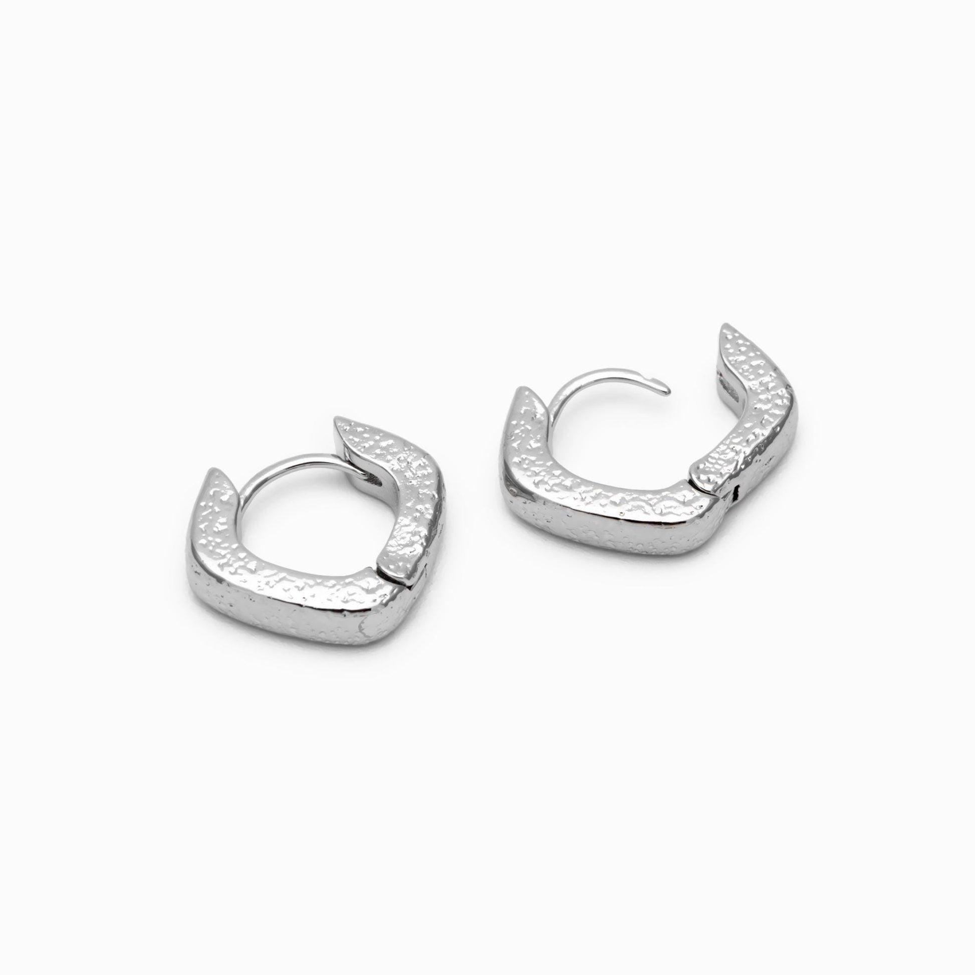 4pcs Gold/ Silver Tone Rhombus Earrings, 18K Gold/ Rhodium plated Brass, Huggie Earrings, Minimalist Earrings (GB-4735)