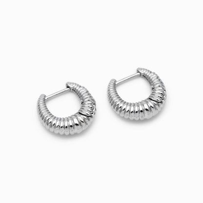 4pcs Gold/ Silver Tone U-Shaped Earrings, Real Gold/ Rhodium plated Brass, Minimalist Hoop Earrings (GB-4736)