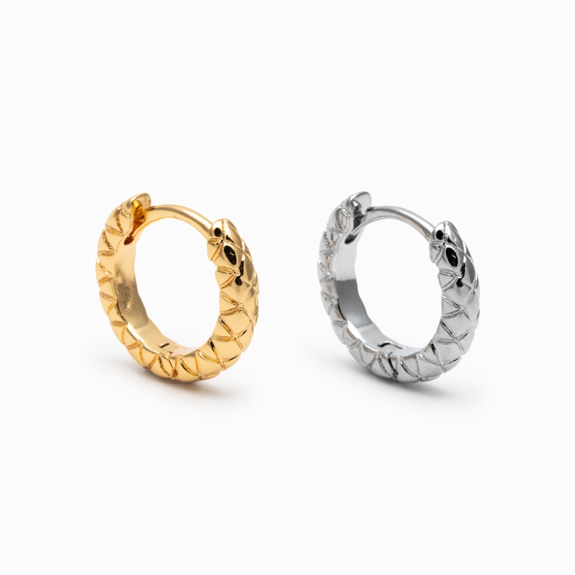 10pcs Gold/ Silver Textured Hoop Earrings, Huggie Earrings, Minimalist Earring, Small Gold Hoops Earring (GB-4741)