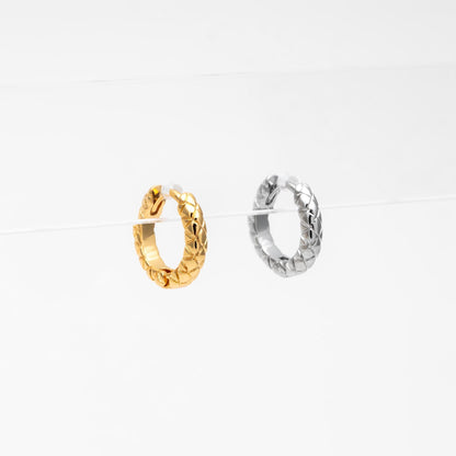 10pcs Gold/ Silver Textured Hoop Earrings, Huggie Earrings, Minimalist Earring, Small Gold Hoops Earring (GB-4741)