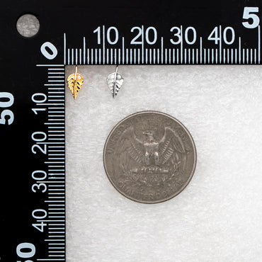 10pcs Faux Pearl Pave Gold/ Silver Leaf Earrings, 18K Real Gold/ Rhodium Plated Brass, Dainty Stud Earrings (GB-4748)