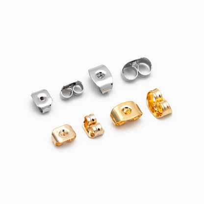 20pcs Gold plated Brass Ear Nuts, Earring Back Stoppers 5mm/ 7mm, Jewelry Findings Wholesale (#GB-142)