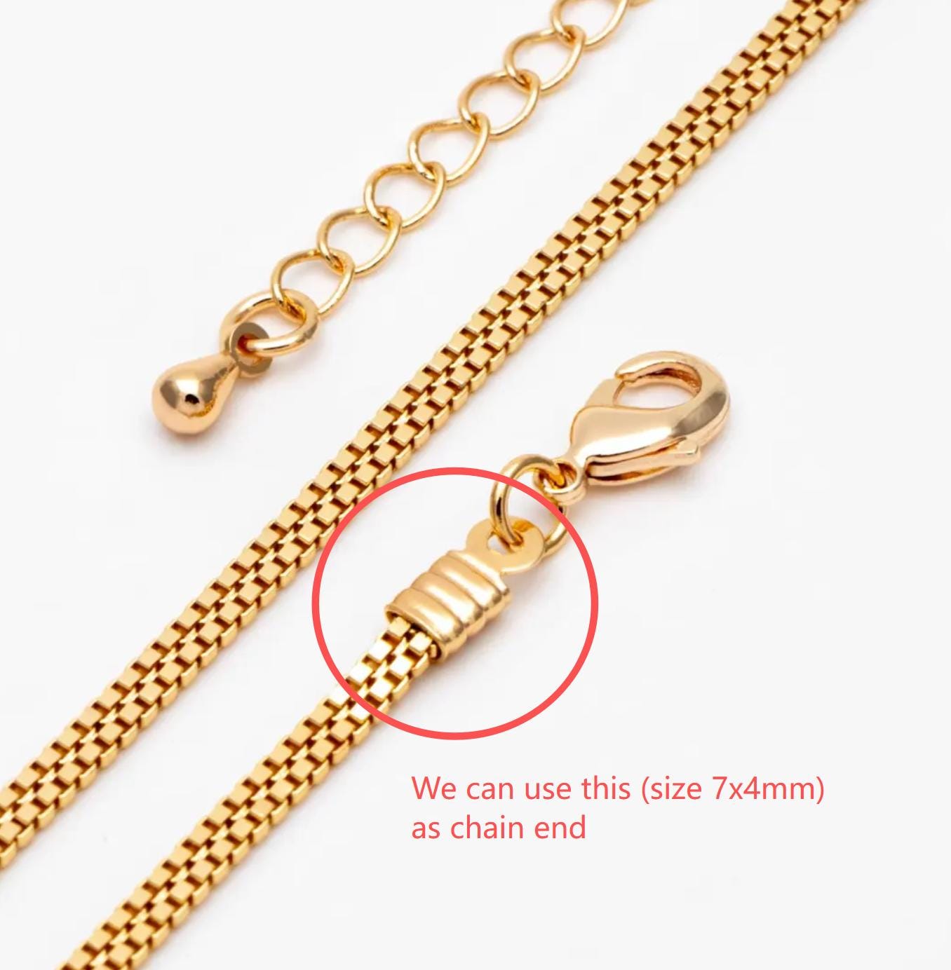 Gold plated Brass Flat Box Chain 2x1mm, Wholesale Craft Supplies Findings (#LK-410)/ 1 Meter=3.3 ft