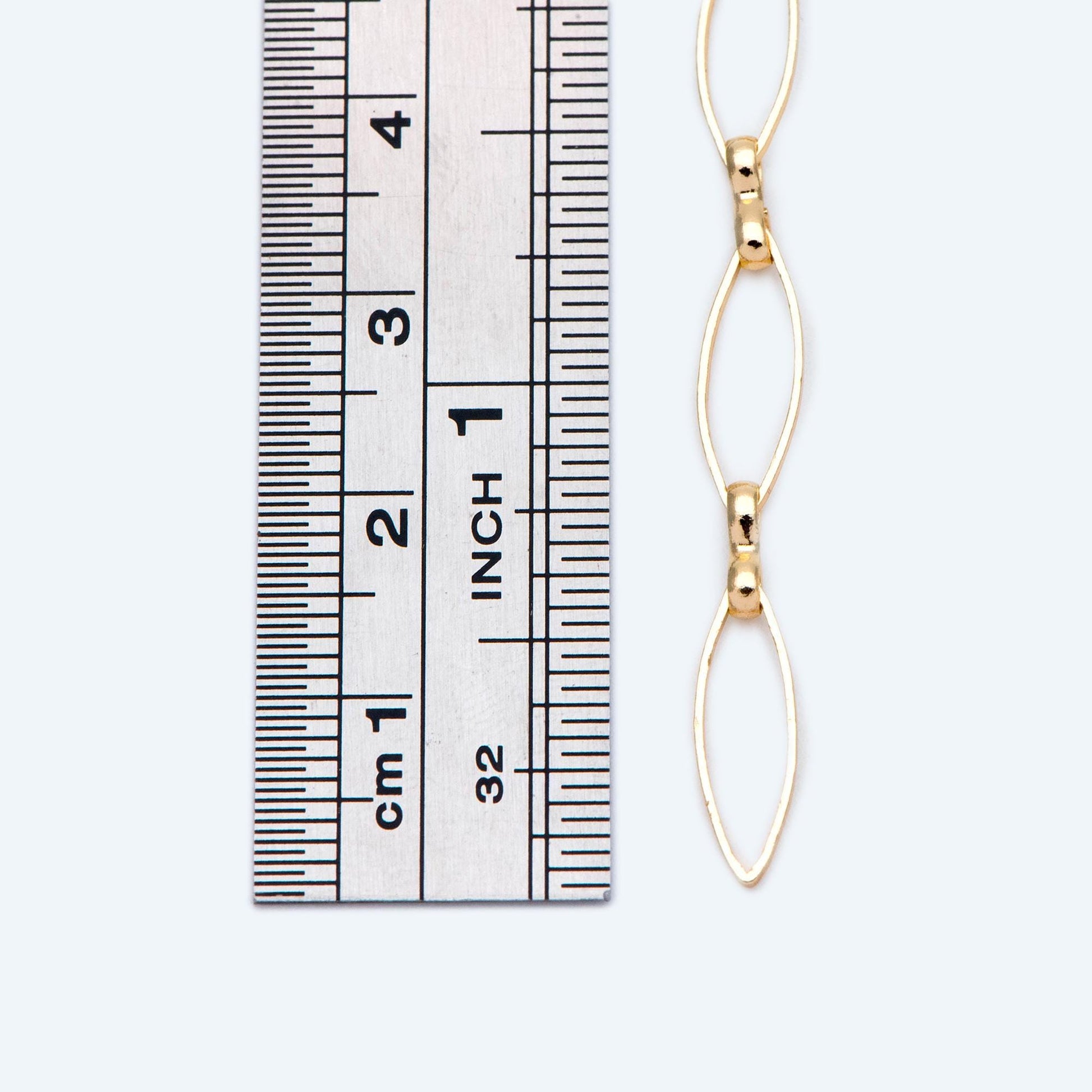 18K Gold plated Brass Oval Chains, Link Size 5x15mm (#LK-441)/ 1 Meter=3.3 ft