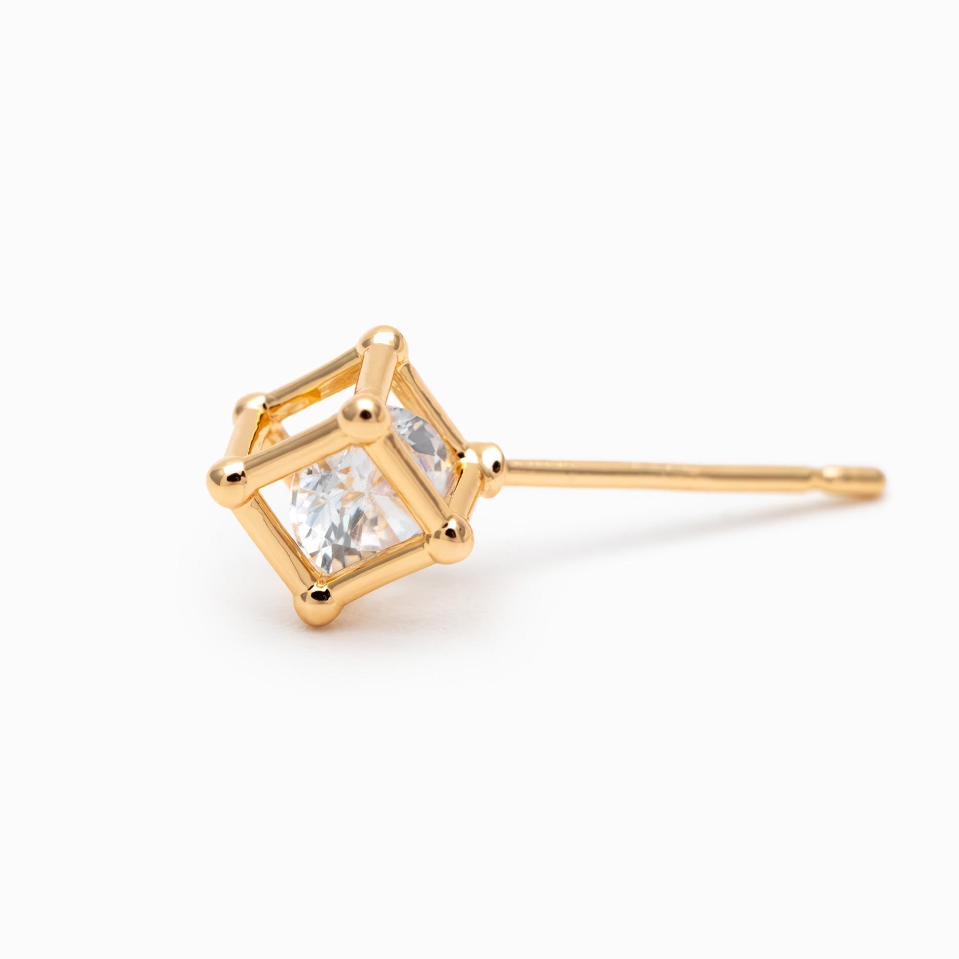 10pcs Gold/ Silver "Diamond" Earrings, Cube Minimalist Stud Earrings (GB-4752)