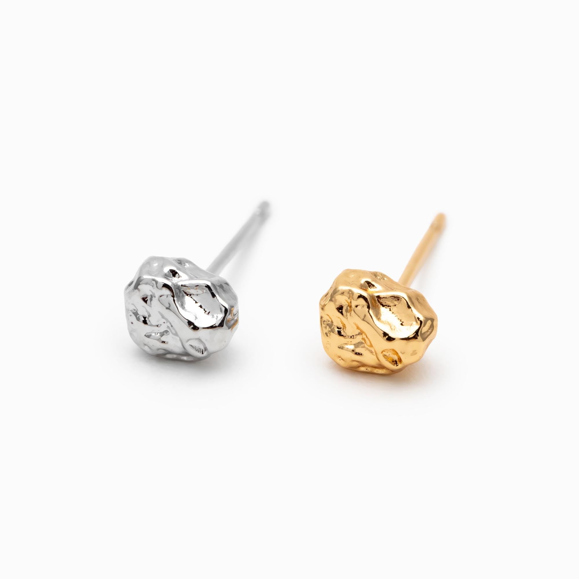 10pcs Gold/ Silver Irregular Stud Earrings, 18K Real Gold/ Rhodium plated Brass Minimalsit Earrings (#GB-4754)