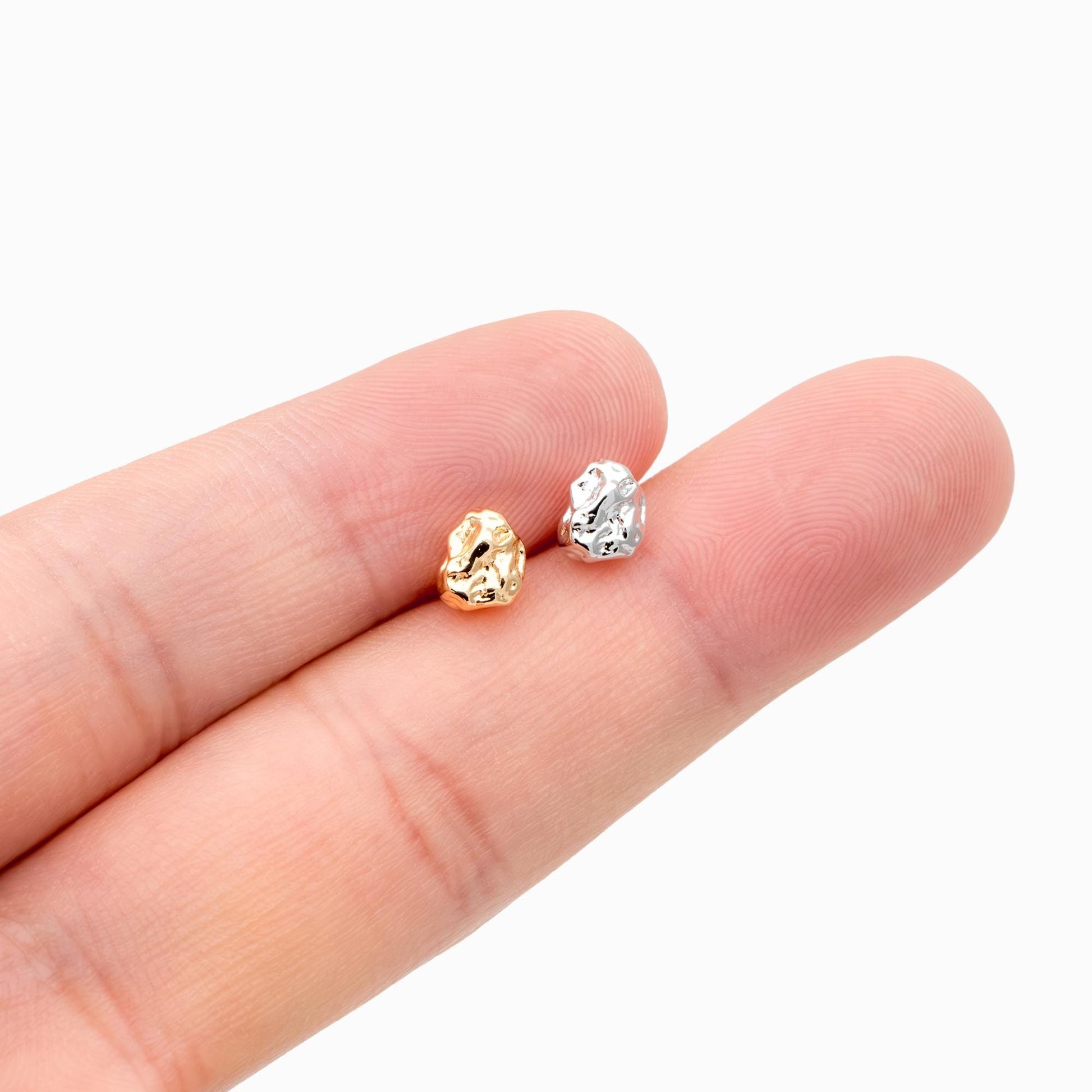 10pcs Gold/ Silver Irregular Stud Earrings, 18K Real Gold/ Rhodium plated Brass Minimalsit Earrings (#GB-4754)