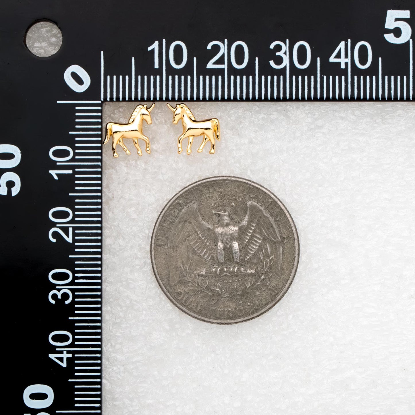 10pcs Gold/ Silver Unicorn Stud Earrings, 18K Real Gold/ Rhodium plated Brass (GB-4764)