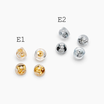 20pcs Gold/ Rhodium plated Ear Nuts, Earring Back Stoppers, Jewelry Findings Wholesale (#GB-651)