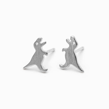 10pcs Gold/ Silver Brushed Dinosaur Earrings 8x9mm, Tiny Stud Earrings (GB-4082)