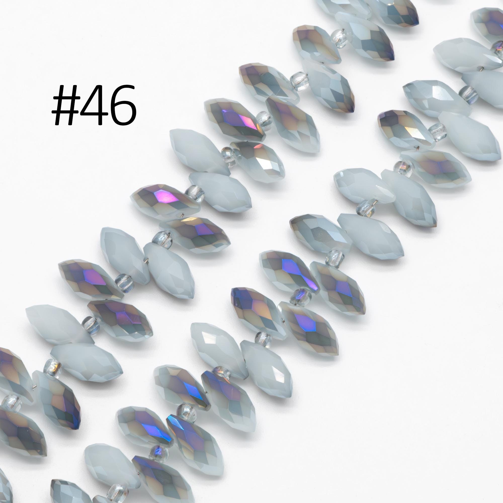 Crystal Faceted Teardrop, Glass Briolette beads 6x12mm , (HS-06)/ 95 beads