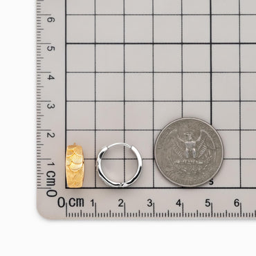 4pcs Gold/ Silver Hoop Earrings, 16mm, 18K Real Gold/ Rhodium plated Brass, Dainty Huggie Earrings, Minimalist Earrings (GB-4756)