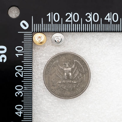 10pcs CZ Pave Heart Round Earrings, Gold/ Rhodium Plated Brass Dainty Stud Earrings (GB-4758)