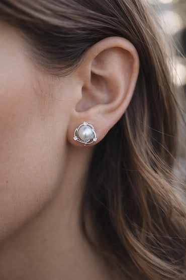 4pcs Gold/ Silver Stud Earring Findings, Pearl Peg Earring Mounts,Half Drilled Pearl Post Earring Settings (GB-2284)