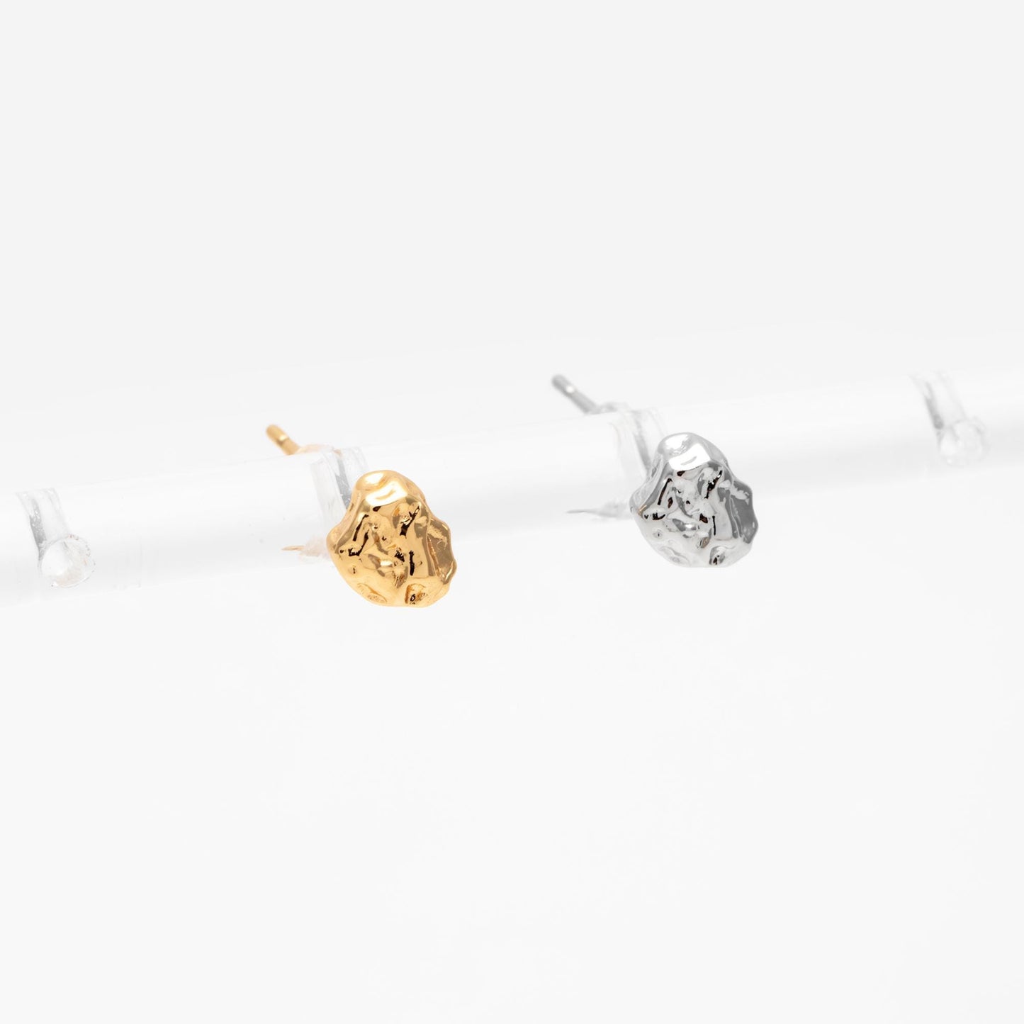 10pcs Gold/ Silver Irregular Stud Earrings, 18K Real Gold/ Rhodium plated Brass Minimalsit Earrings (#GB-4754)