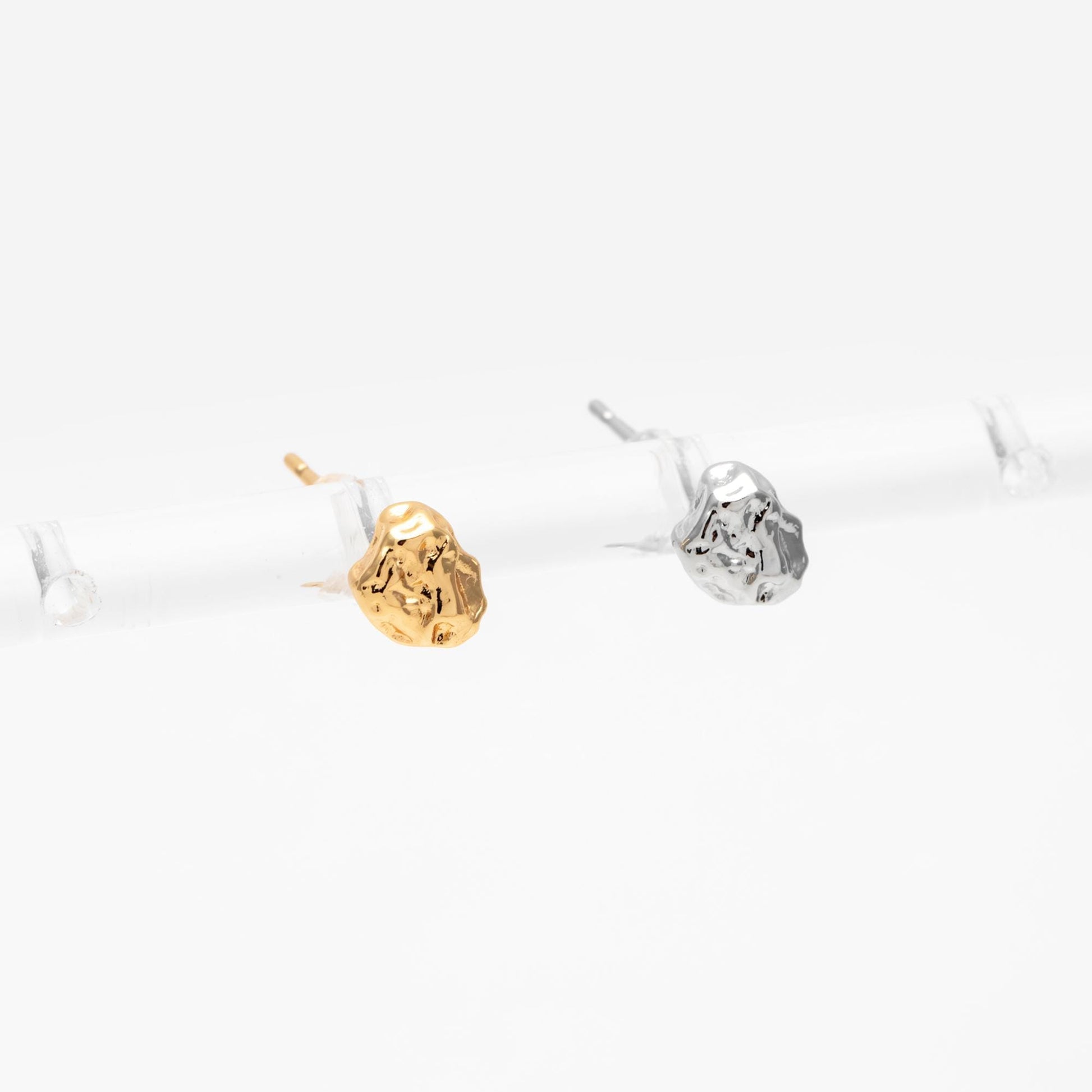 10pcs Gold/ Silver Irregular Stud Earrings, 18K Real Gold/ Rhodium plated Brass Minimalsit Earrings (#GB-4754)