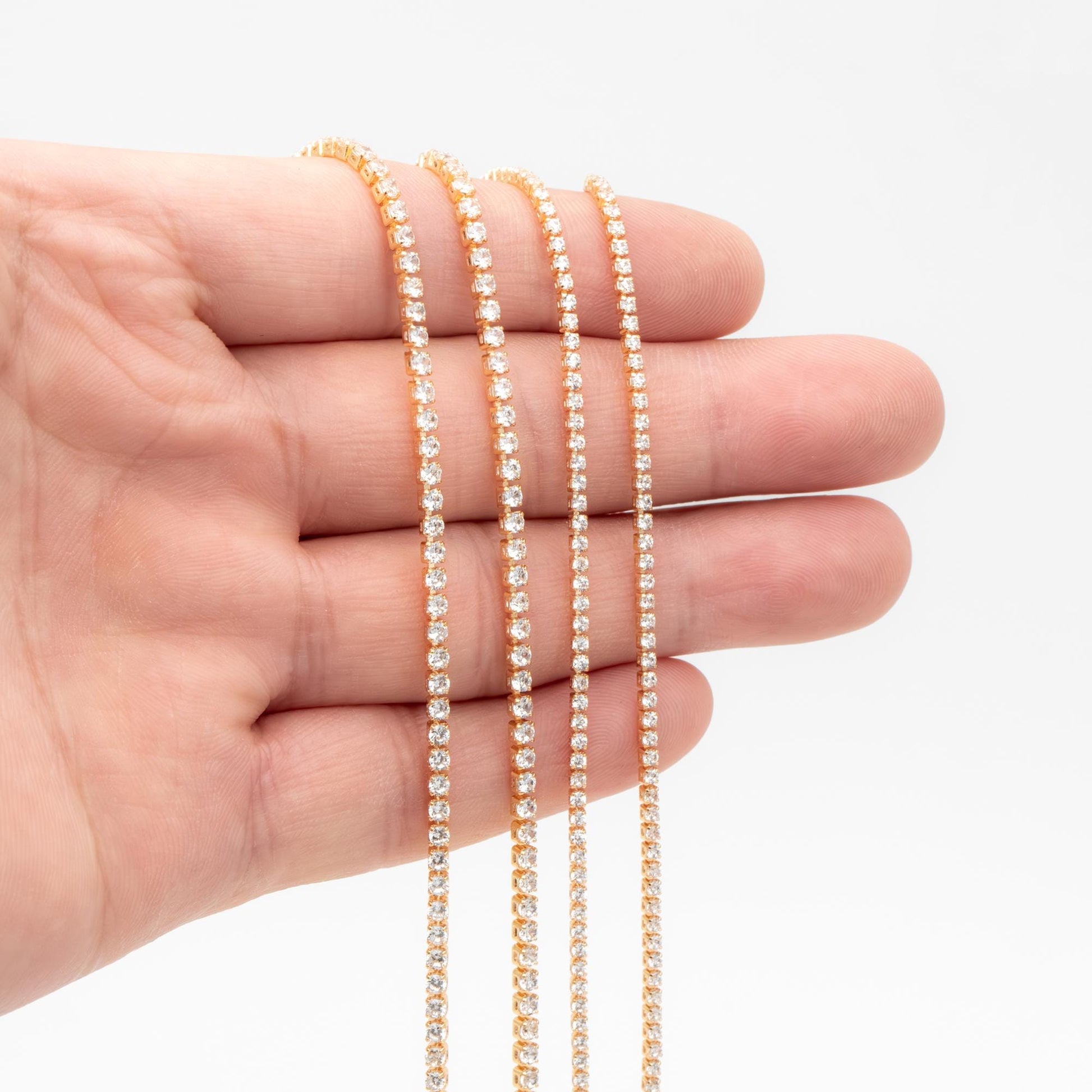 Dainty Cubic Chain, CZ Necklace making chain, Jewelry making supplies, Chain supplies (#LK-620)/ 1 Meter=3.3 ft