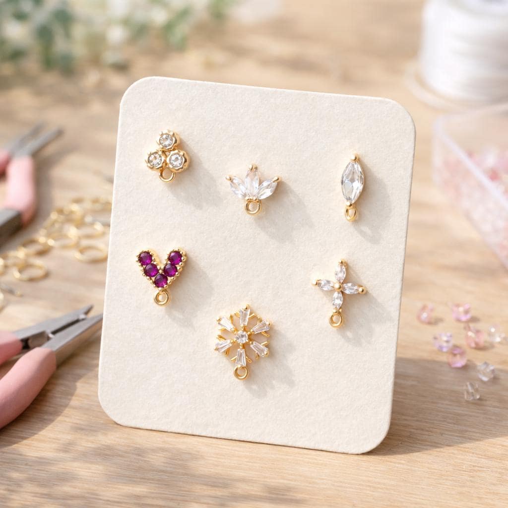 4pcs CZ Pave Gold Dainty Earrings, 18K Gold plated Brass, Earring Findings, Jewelry Making, Diy Material, Jewelry Supplies (GB-310)