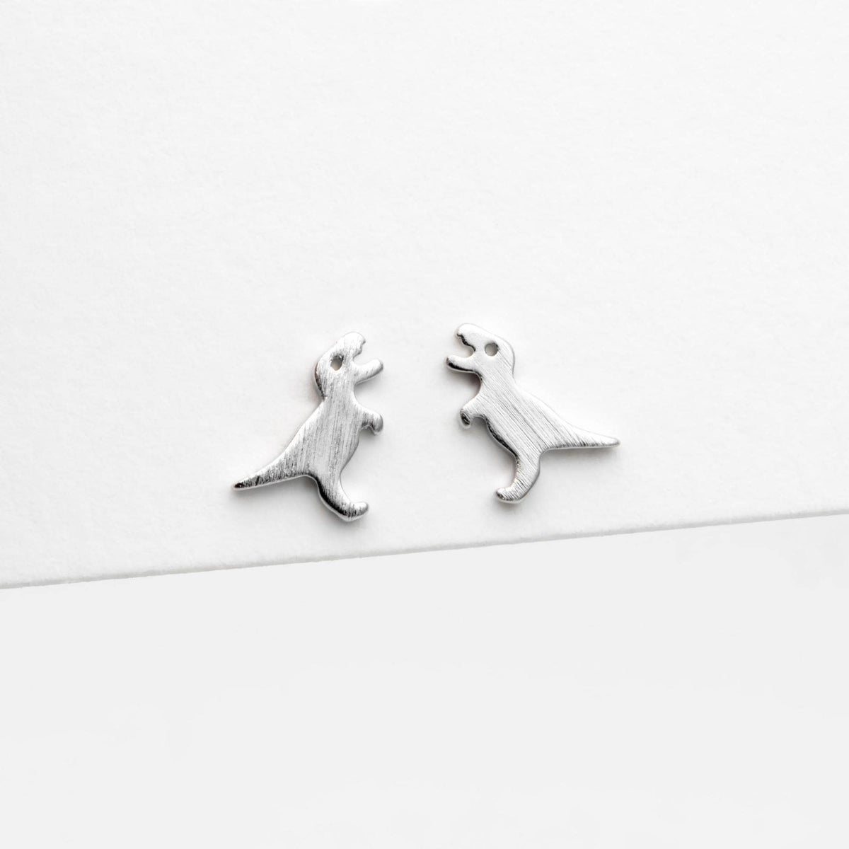 10pcs Gold/ Silver Brushed Dinosaur Earrings 8x9mm, Tiny Stud Earrings (GB-4082)