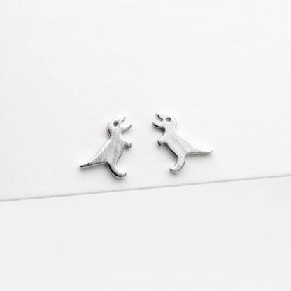 10pcs Gold/ Silver Brushed Dinosaur Earrings 8x9mm, Tiny Stud Earrings (GB-4082)