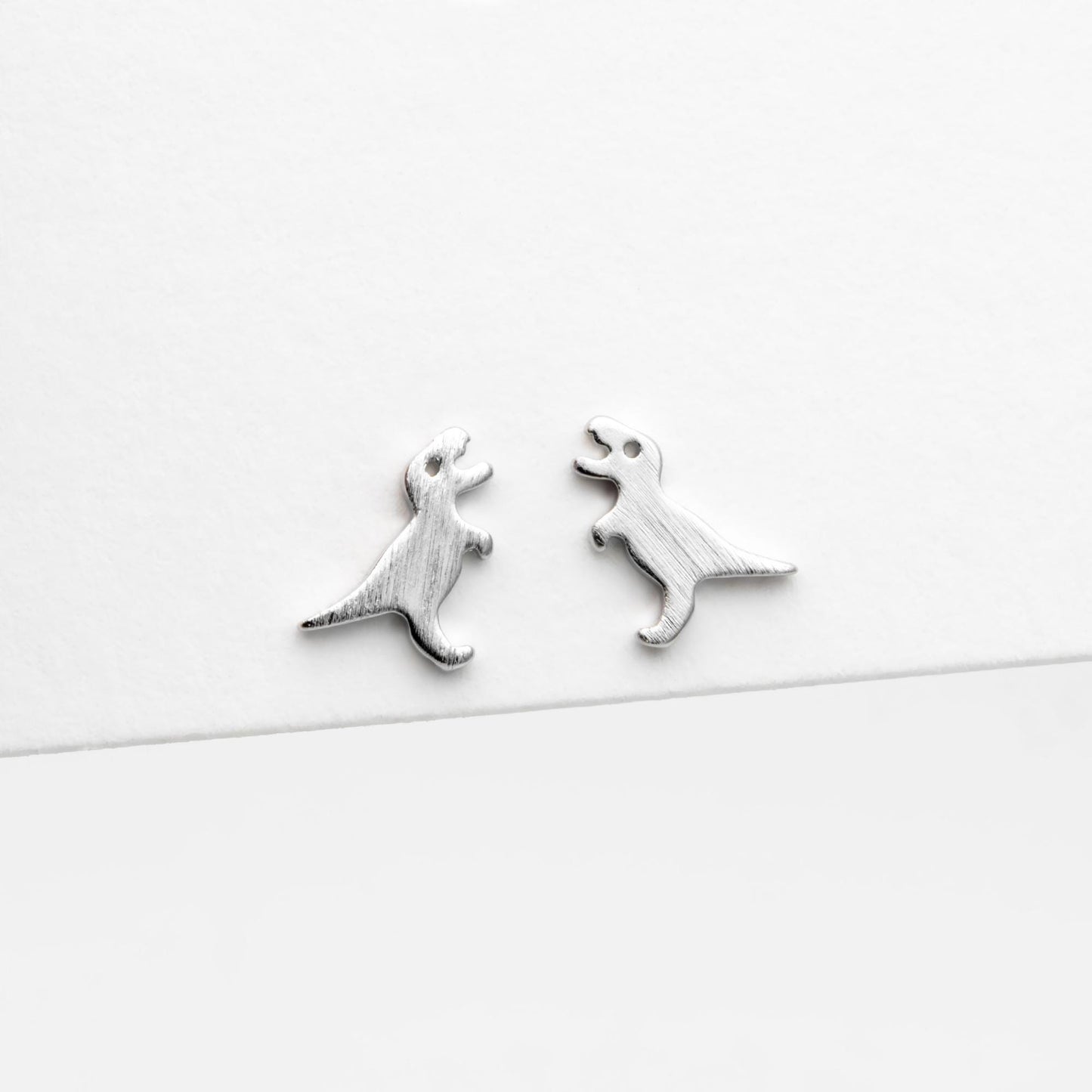 10pcs Gold/ Silver Brushed Dinosaur Earrings 8x9mm, Tiny Stud Earrings (GB-4082)