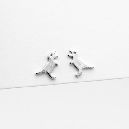 10pcs Gold/ Silver Brushed Dinosaur Earrings 8x9mm, Tiny Stud Earrings (GB-4082)