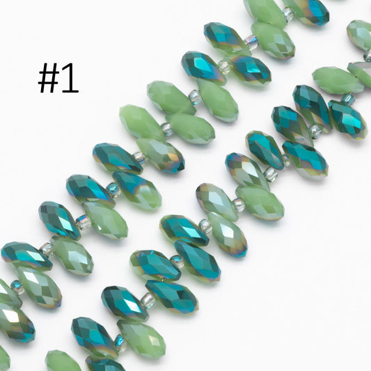 Crystal Faceted Teardrop, Glass Briolette beads 6x12mm , (HS-06)/ 95 beads