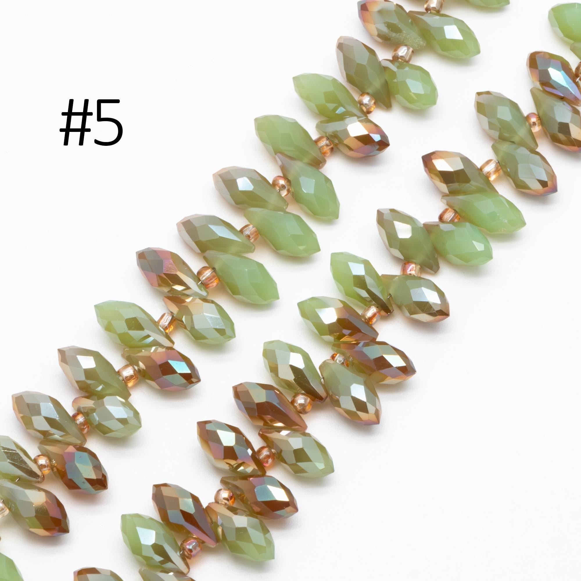 Crystal Faceted Teardrop, Glass Briolette beads 6x12mm , (HS-06)/ 95 beads