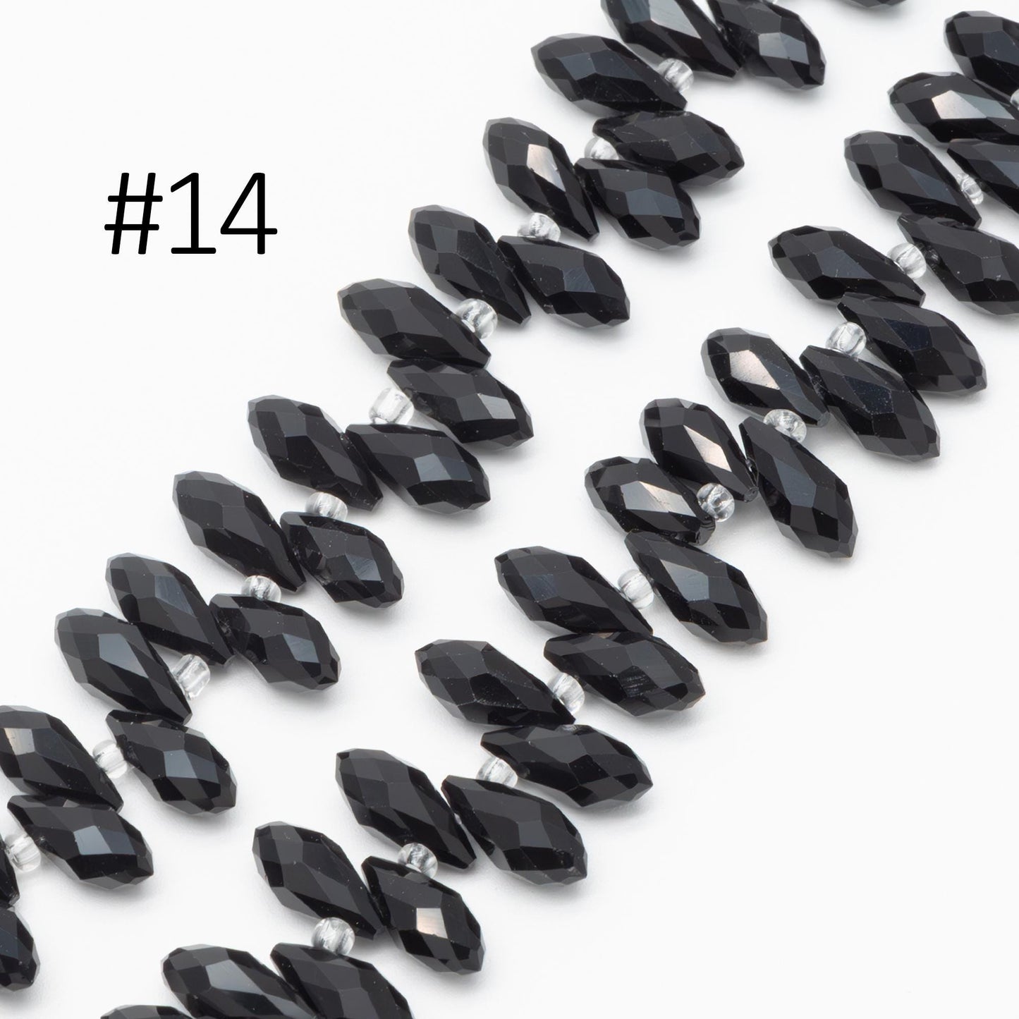 Crystal Faceted Teardrop, Glass Briolette beads 6x12mm , (HS-06)/ 95 beads