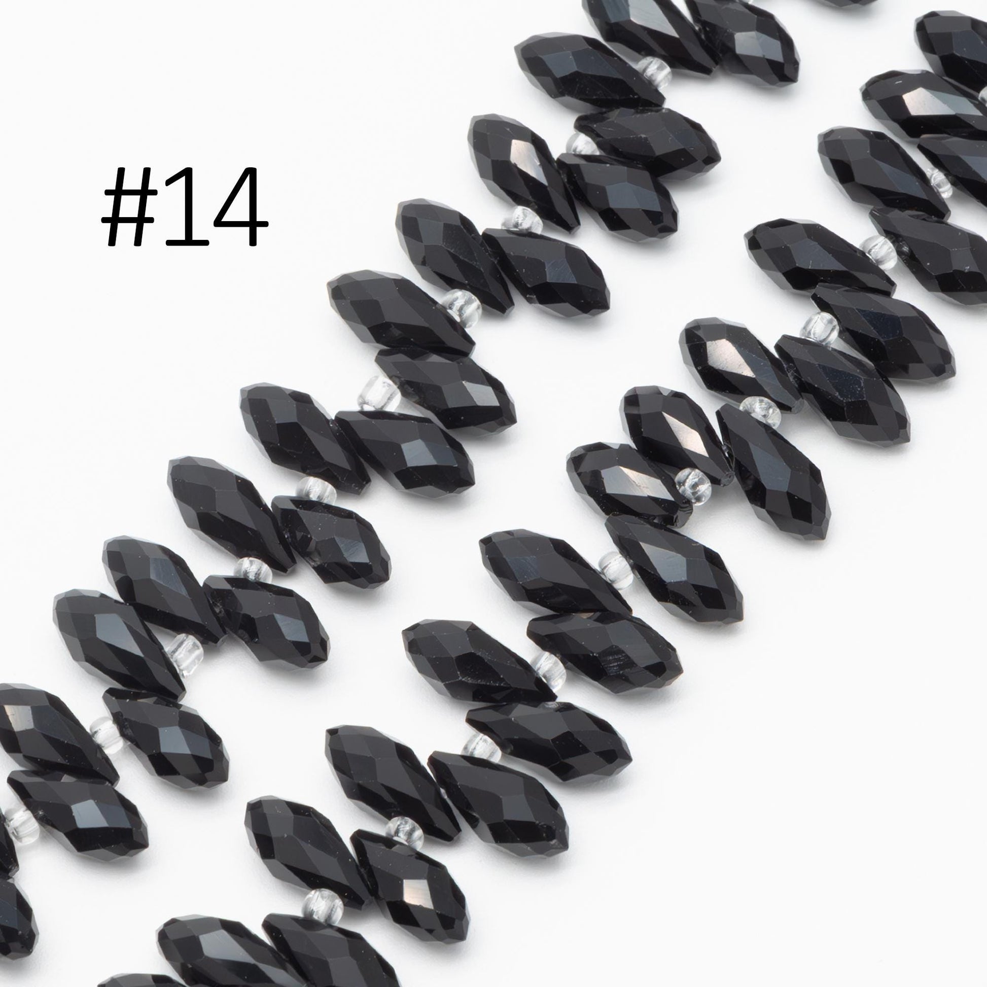 Crystal Faceted Teardrop, Glass Briolette beads 6x12mm , (HS-06)/ 95 beads